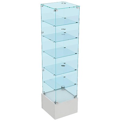Витрина W_ Истра 510 закрытая, задн. стенка стекло 450×450х1800 серый
