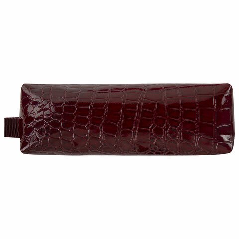 Пенал-косметичка BRAUBERG, крокодиловая кожа, 20×6х4 см, «Ultra maroon»