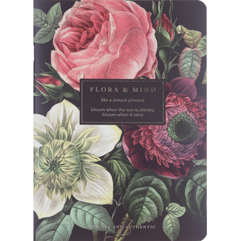 Тетрадь общая, BS, 150×210мм, 48л., клетка, скрепка. Flora, букет N4754