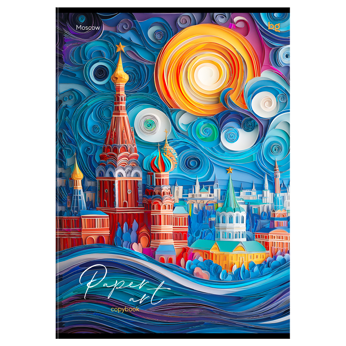 Тетрадь 80л., А4, клетка BG «Paper art», матовая ламинация, выб. лак