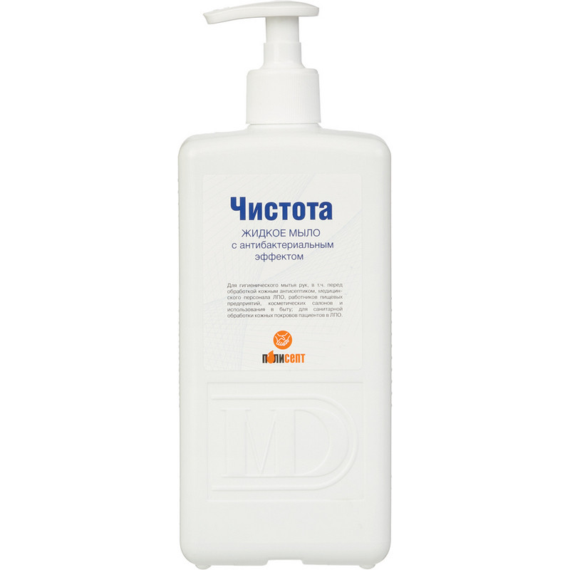 превью Жидкое мыло Чистота с антибактериальным эффектом 1 л (с дозатором)