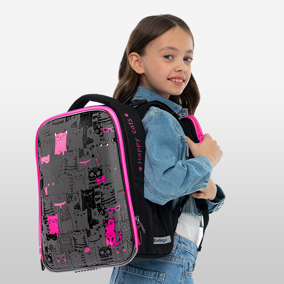 Ранец Berlingo Expert «Happy Cats» 37×28×16см, 2 отделения, 2 кармана, анатомическая спинка