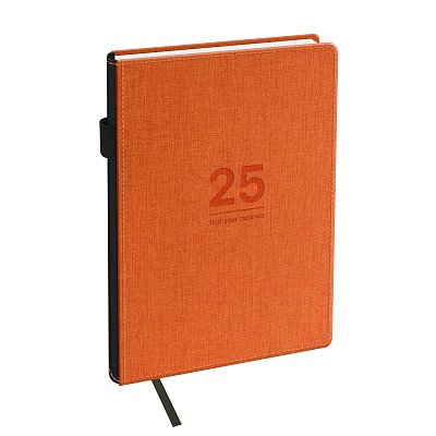 Ежедневник датированный 2025г., А5, 176л., твердый переплет, кожзам, BG «Fillsta. Orange», оранжевый