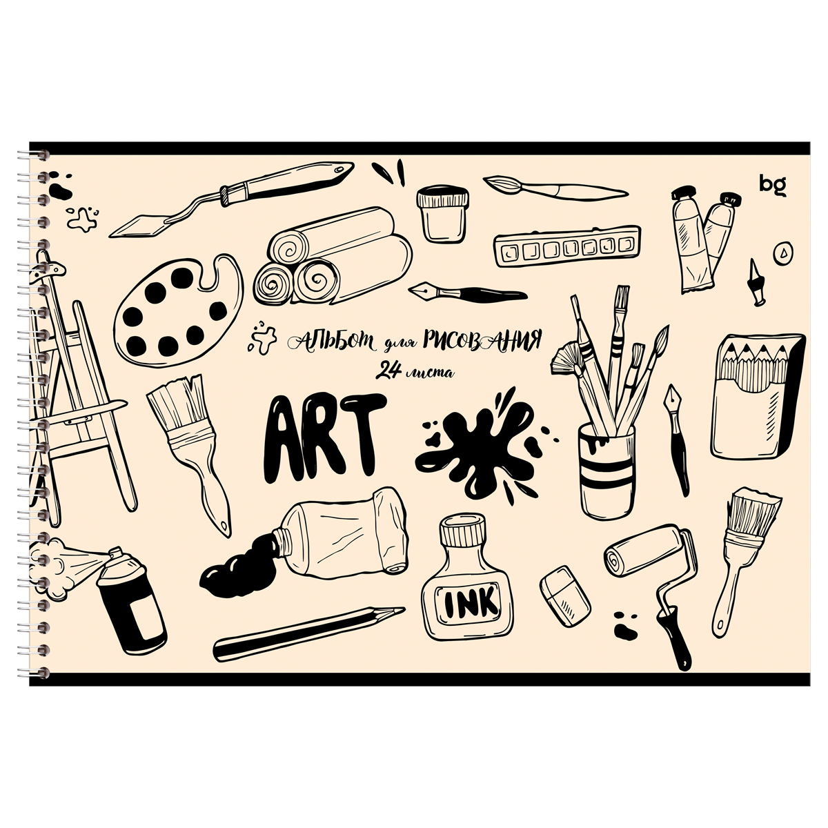 Альбом для рисования 24л., А4, на гребне BG «Mono-art»