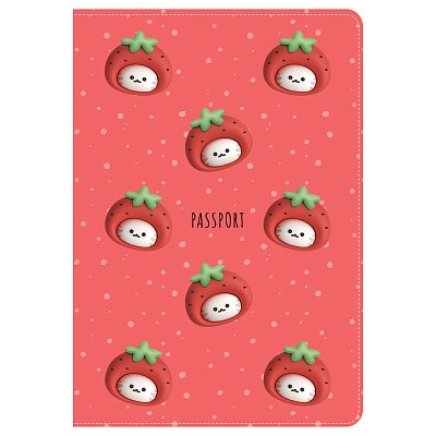 Обложка для паспорта MESHU «Strawberry», ПВХ, 2 кармана