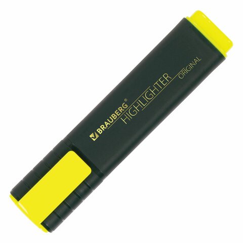 Текстовыделитель BRAUBERG «ORIGINAL», ЖЕЛТЫЙ, линия 1-5 мм