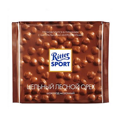 Шоколад Ritter Sport молочный с цельным лесным орехом 100 г