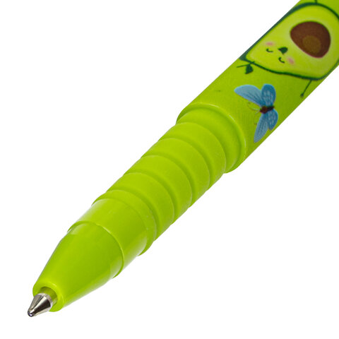 Ручка шариковая BRAUBERG SOFT TOUCH GRIP «AVOCADO», СИНЯЯ, мягкое покрытие, узел 0.7 мм