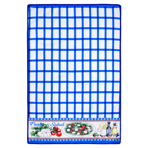 Салфетка из МИКРОФИБРЫ универсальная, 40×60 см, синяя клетка, орнамент, 240 г/м2, BOOMHOUSE (БУМХАУС)
