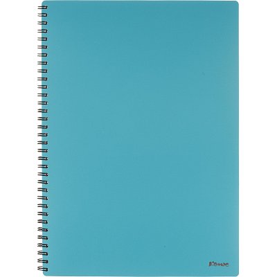 Бизнес-тетрадь Комус А4 100л, кл., обл. пластик, спираль, голубая Classic