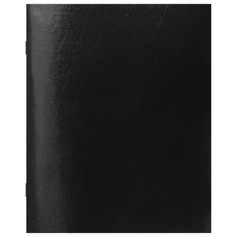 превью Тетрадь бумвинил, черный, А5, 96 л., скоба, офсет №1, белая бумага, клетка с полями, STAFF
