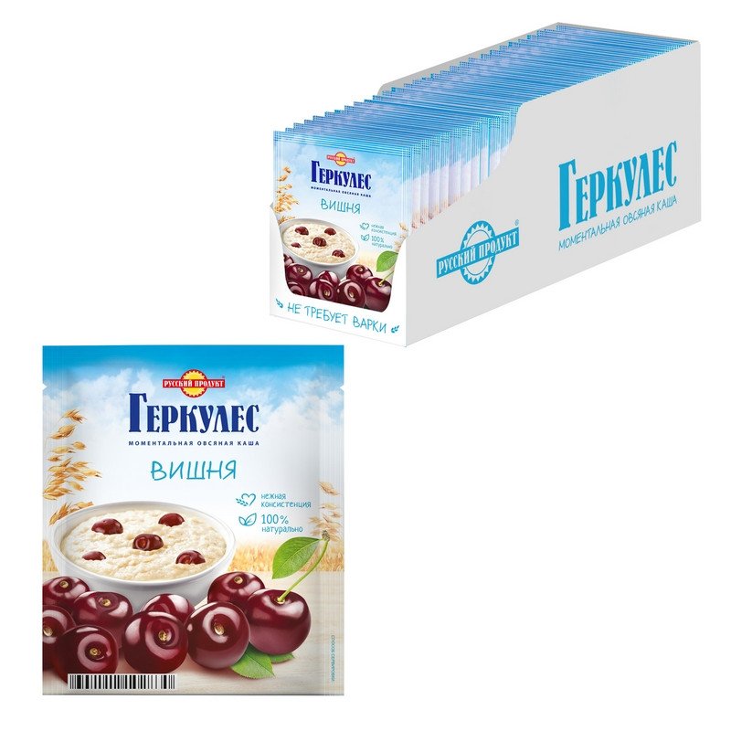превью Каша Русский Продукт Геркулес с вишней 30 штук по 35 г