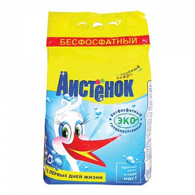 Стиральный порошок для всех типов стирки, 4 кг, АИСТЁНОК «Волшебный вихрь», бесфосфатный