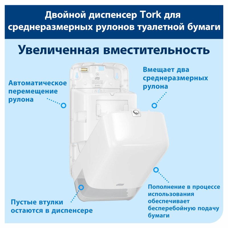 Держатель для туалетной бумаги Tork Compact 557500 белый