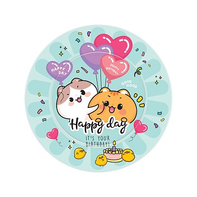 Тарелки бумажные MESHU «Funny friends», 18см, 6шт. 