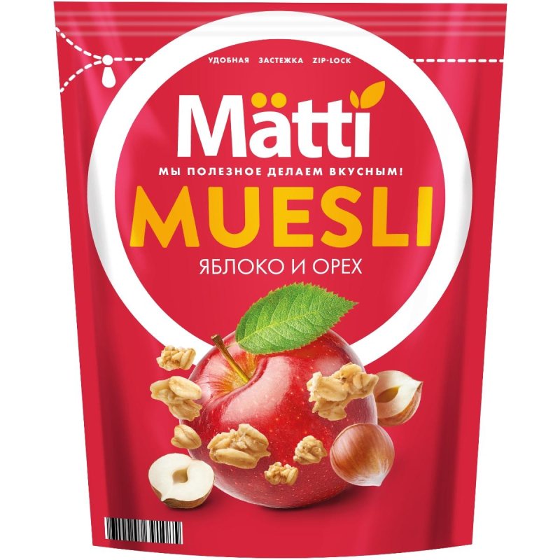 Мюсли Matti запеченные с орехом и яблоком, 250г арт. 1310535 - купить в ...