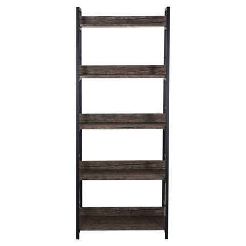 Стеллаж на металлокаркасе BRABIX «LOFT SH-003»600×350х1500 мм5 полокцвет морёный дуб641234