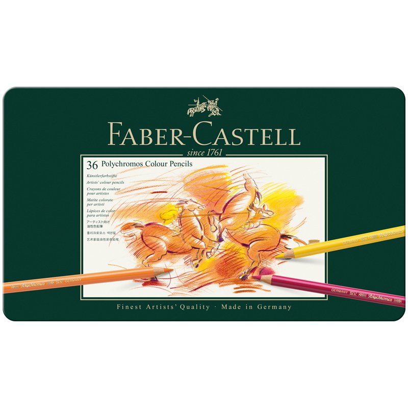 Карандаши цветные 36цв Faber-Castell Polychromos мет короб 110036