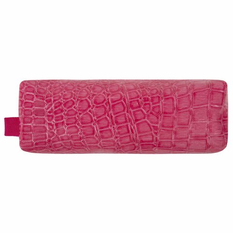 Пенал-косметичка BRAUBERG, «крокодиловая кожа», 20×6х4 см, «Ultra pink»
