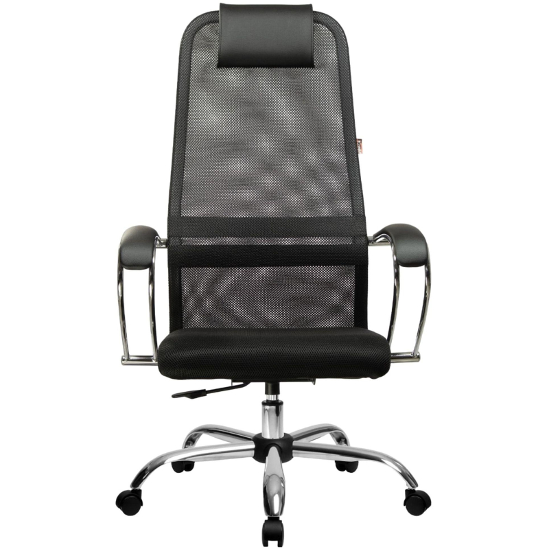 Кресло МТ_EChair 675 TTW сетка/ткань черный, хром