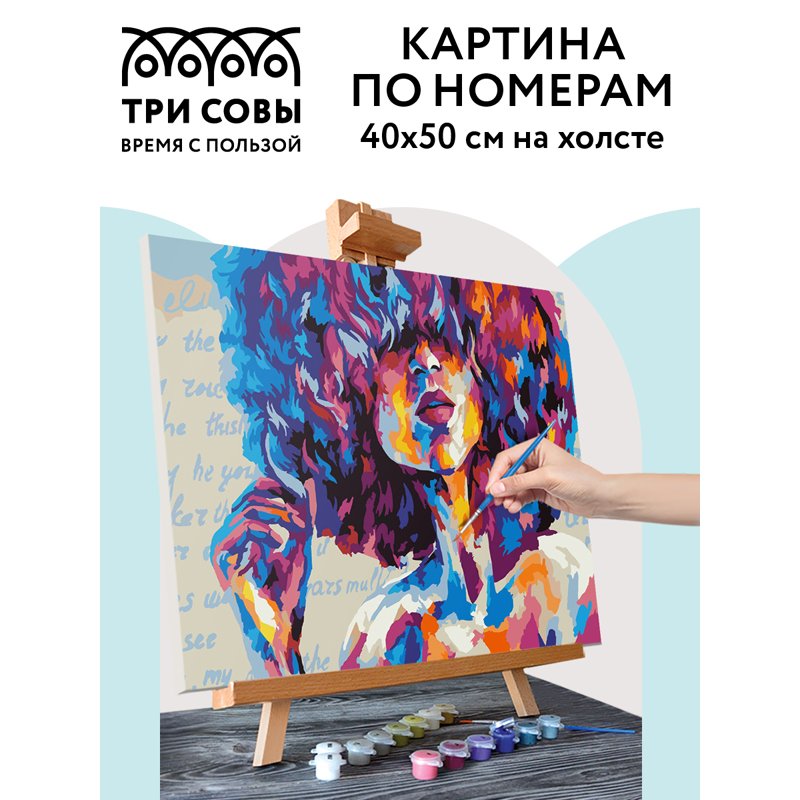 Картина по номерам на холсте ТРИ СОВЫ «Силуэт», 40×50, с акриловыми красками и кистями