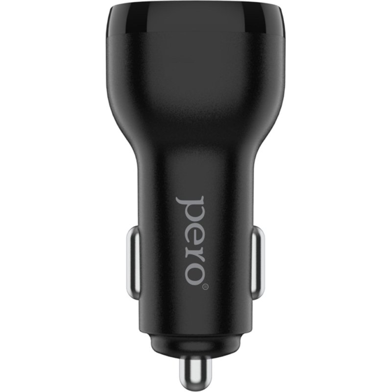 Зарядное устройство автомобильное PERO AC05 USB-A QC3.0/USB-C PD/38W/черное