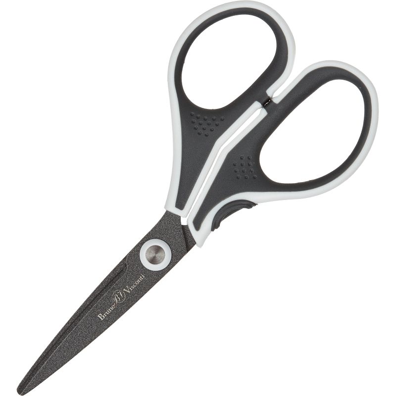 превью Ножницы Bruno Visconti FINECUT 130мм, тефлон. покр., прорезин. ручки, черн-бел