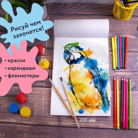 Альбомы для рисования А4 40 л., КОМПЛЕКТ 4 шт., скоба, обложка картон, BRAUBERG, 200×283 мм, «Автостиль» (2 вида)