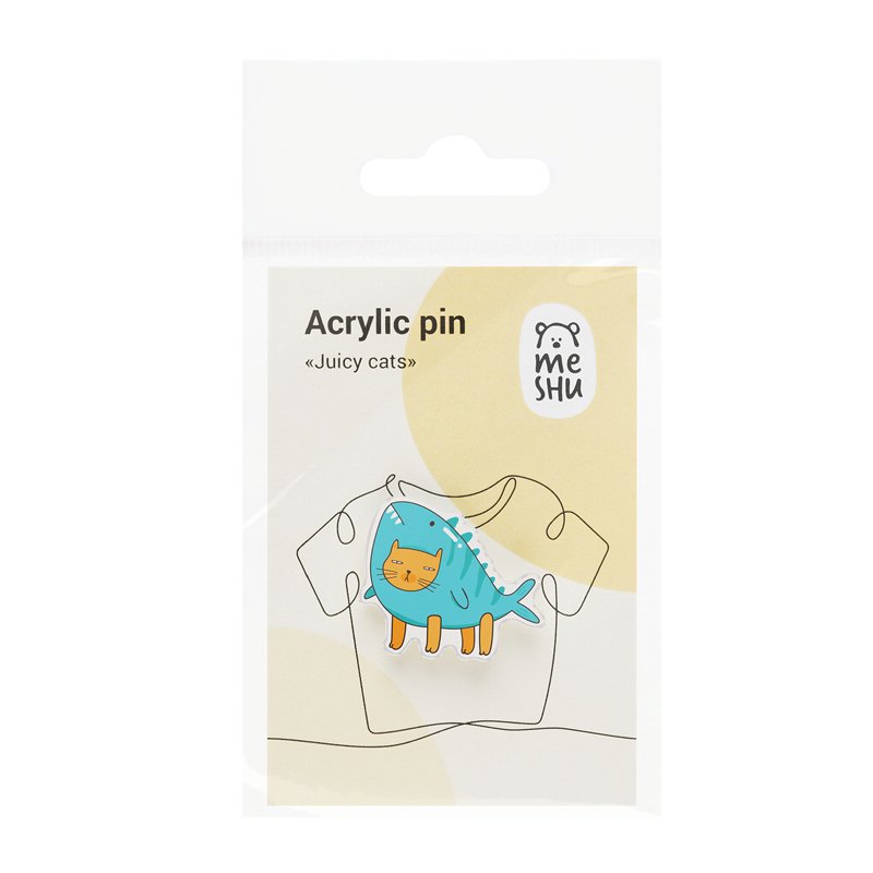 превью Значок акриловый MESHU «Juicy cats», прямая УФ-печать, 3.2×2.7см