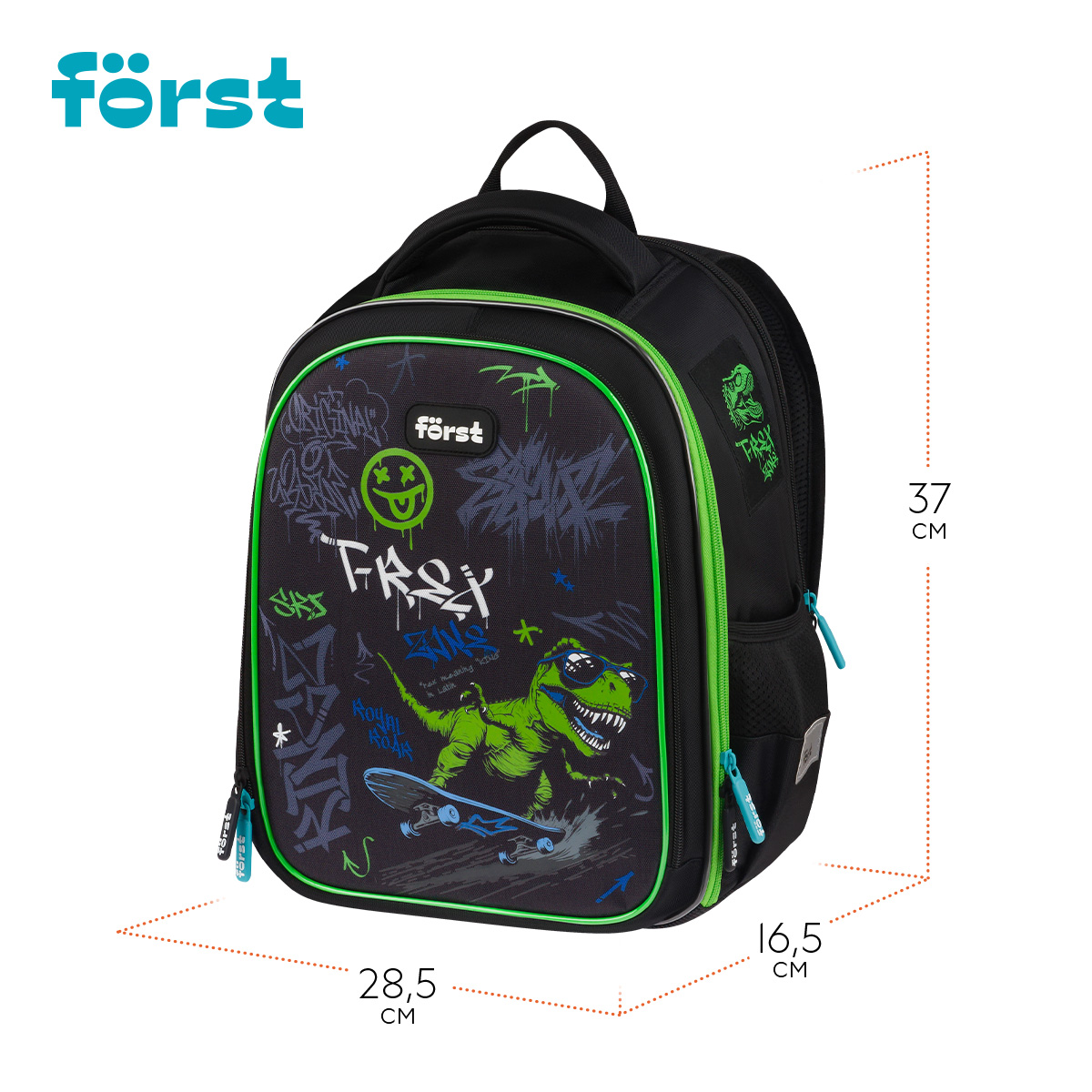 Рюкзак Först F-Cloud «Royal Roar» 37×28.5×16.5см, 3 отделения, 3 кармана, анатомическая спинка