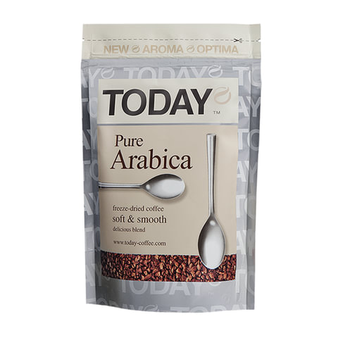 превью Кофе растворимый TODAY «Pure Arabica», сублимированный, 150 г, 100% арабика, мягкая упаковка