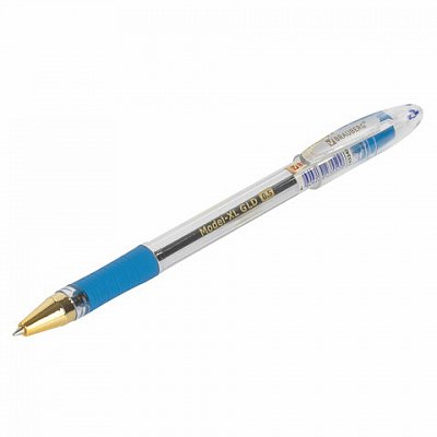 Ручка шариковая масляная с грипом BRAUBERG «Model-XL GLD», СИНЯЯ, узел 0.5 мм, линия письма 0.25 мм, 143245