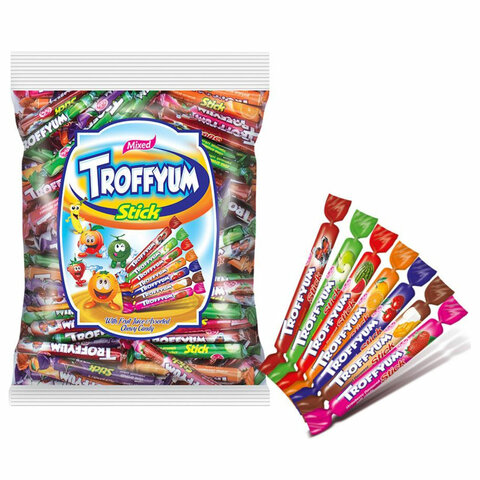 превью Жевательные конфеты-палочки TROFFYUM, Фруктовое ассорти, 1000 г