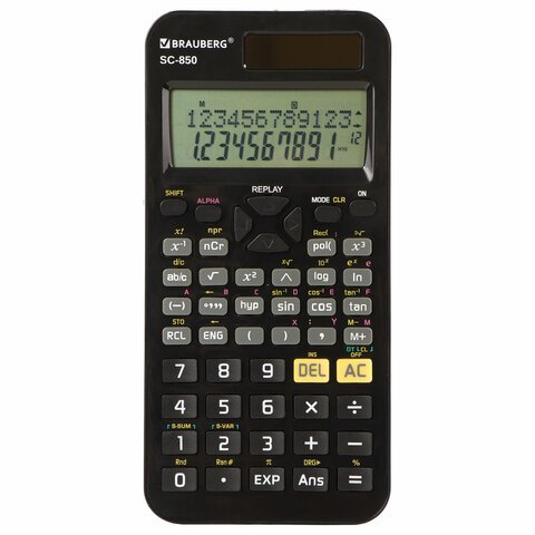 Калькулятор инженерный двухстрочный BRAUBERG SC-850 (163?82 мм), 240 функций, 10+2 разрядов, двойное