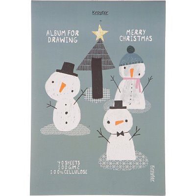 Альбом для рисования Kroyter А4 40л склейка, Christmas,65994