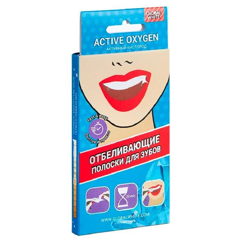 Полоски для отбеливания зубов Global White teeth whitening strips 2 Саше