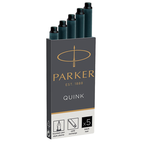 Чернила в патронах Parker черные (5 штук в упаковке)