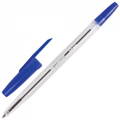 Ручка шариковая BRAUBERG «Line», корпус прозрачный, толщина письма 1.0 мм, синяя