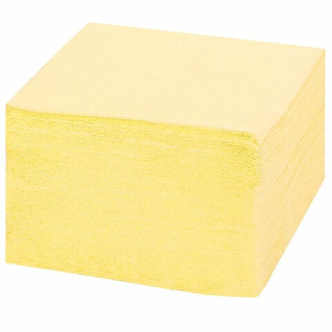 Салфетки ЛАЙМА, 24×24 см, 100 шт., жёлтые (пастель), 100% целлюлоза