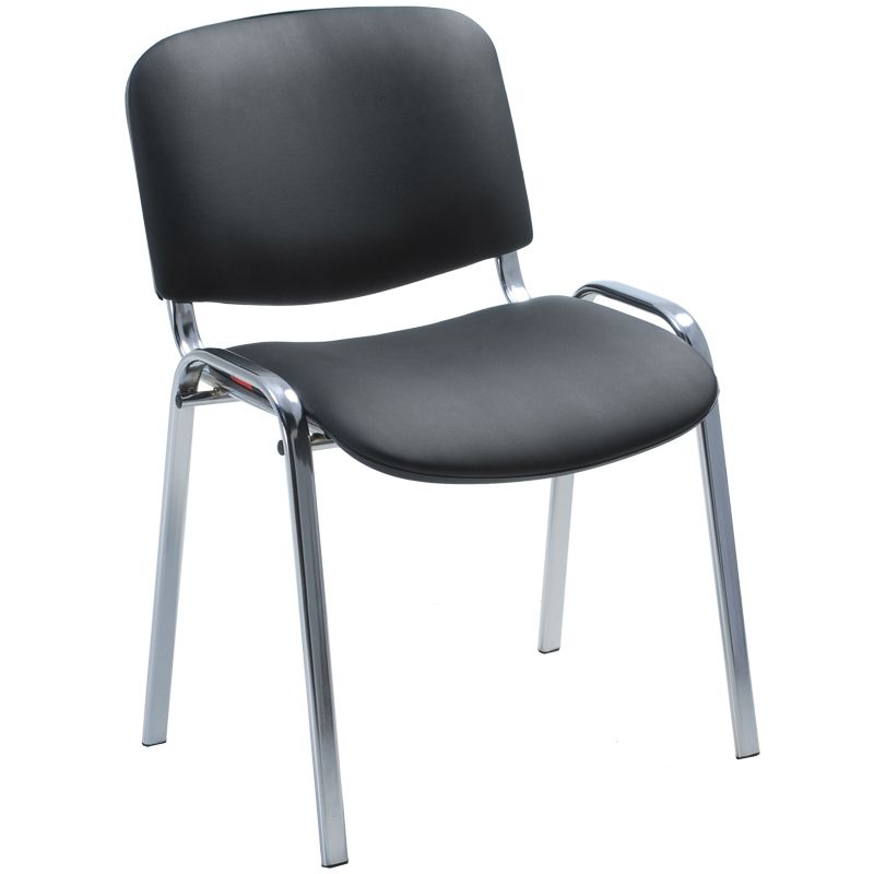 превью Стул Фабрикант «Изо», каркас металл хром, обивка кожзам черный