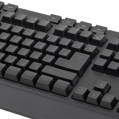 Клавиатура проводная игровая SONNEN KB-7700, USB, 104 клавиши + 10 программируемых клавиш, 3 режима подсветки, черная