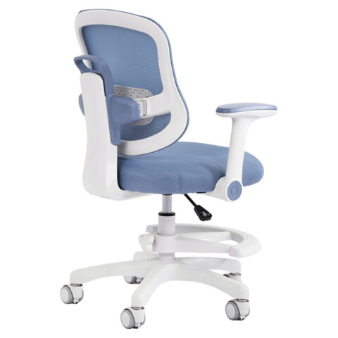 Кресло детское с подставкой для ног BRABIX KIDS «MG-215», сетка/ткань TW, голубое