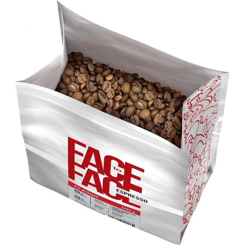 Кофе в зернах Face to Face Classic, арабика/робуста средней обжарки, 1кг
