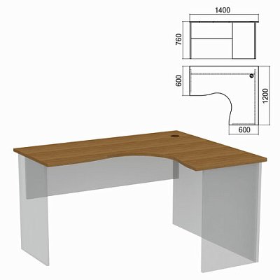 Стол компактный ЧАСТЬ 1 «Арго»1400×1200х760 ммправыйорех