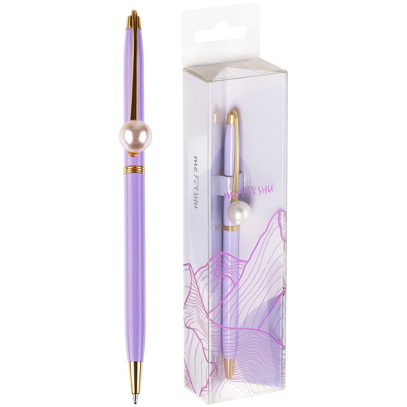 Ручка шариковая автоматическая MESHU «Lilac jewel» синяя, 1.0мм