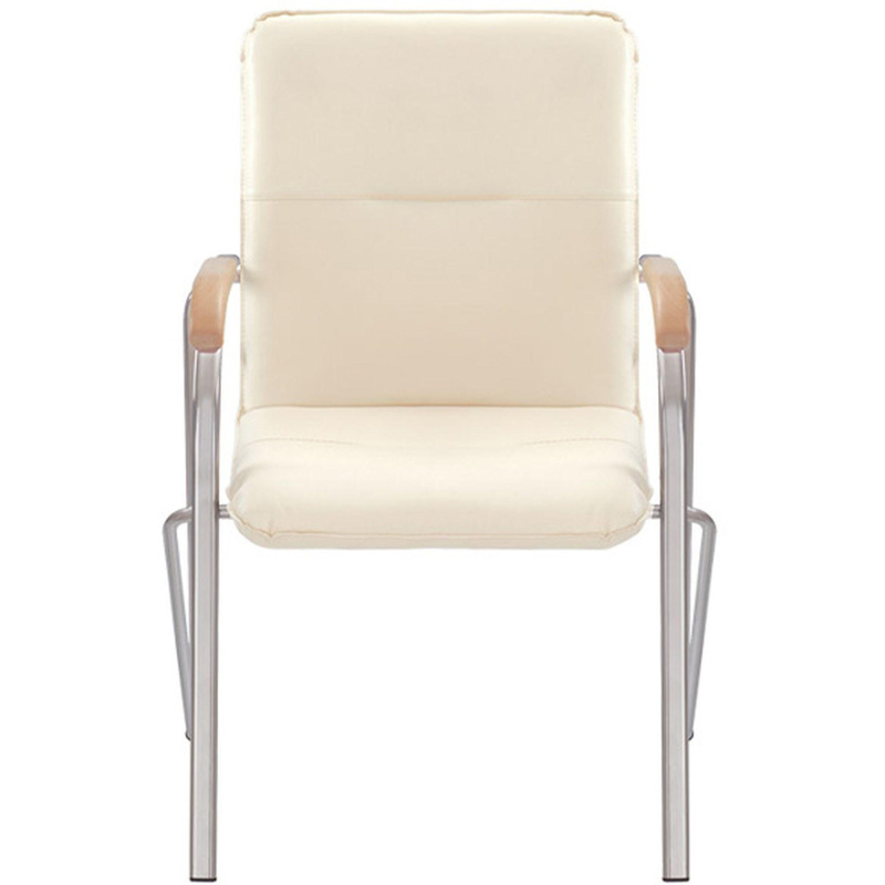 Конференц-кресло UA_EChair SAMBA Chrome к/з бежев./бук (V-18 1.007)
