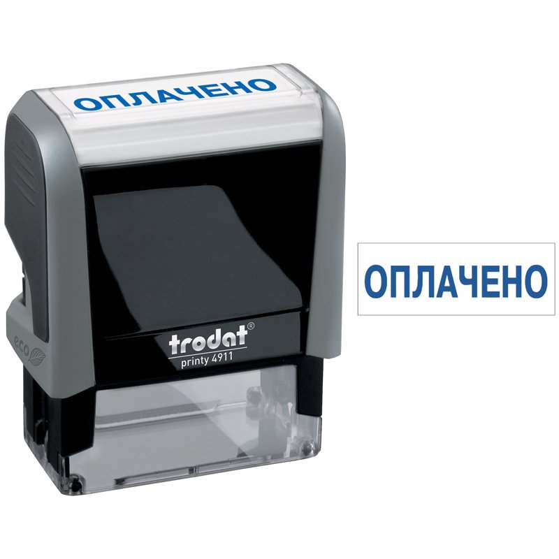 Штамп стандартный «ОПЛАЧЕНО», оттиск 38×14 мм, синий, TRODAT 4911P4-1.2