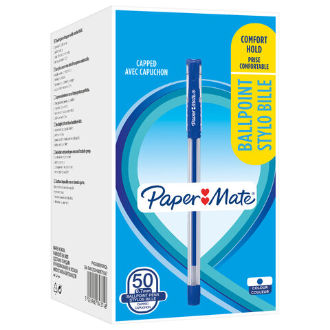 Ручка шариковая Paper Mate «Brite», синяя 0.7мм, грип