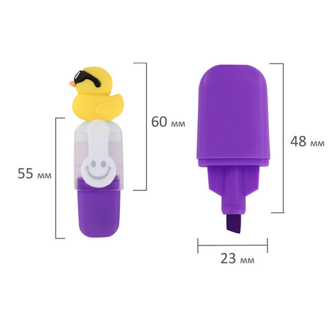 Набор текстовыделителей с топперами 6 ЦВЕТОВ НЕОН, «КРУТЫЕ УТЯТА», линия 1-4 мм, FUNSTER (ФАНСТЕР)