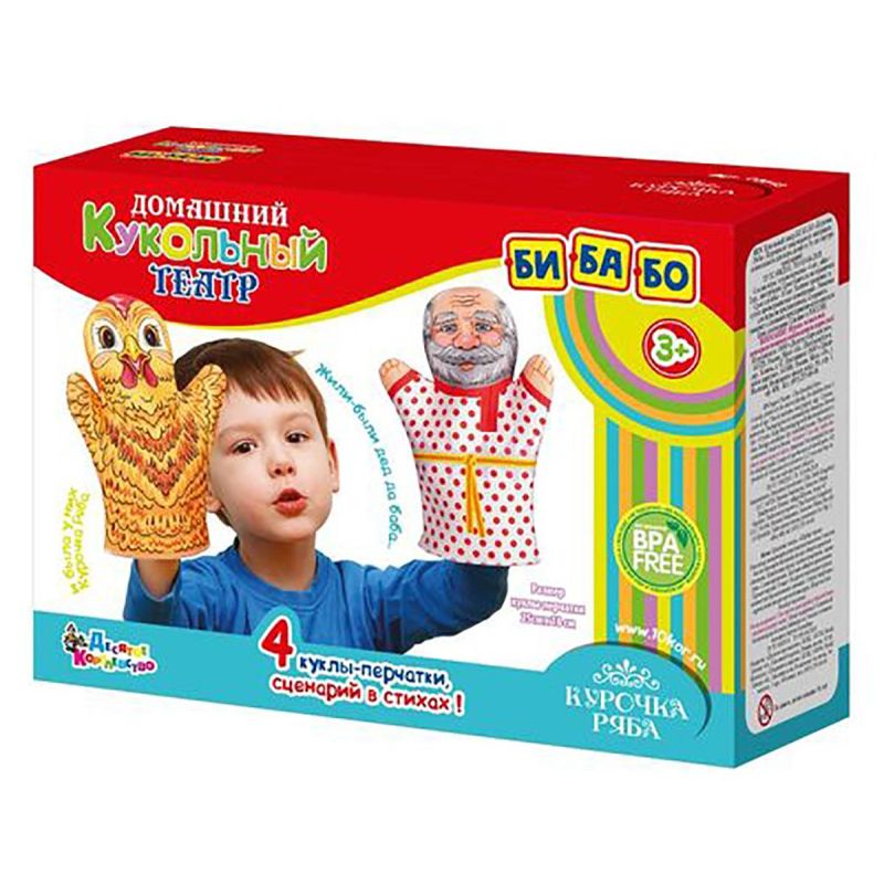 превью Игровой набор кукольный театр Курочка Ряба 4 куклы-перчатки 03643
